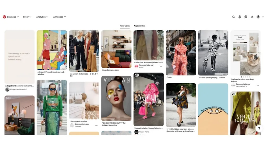 pinterest homepage